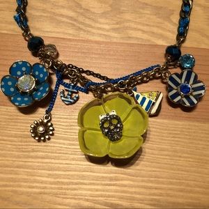 Betsey Johnson Skull Flower Necklace
